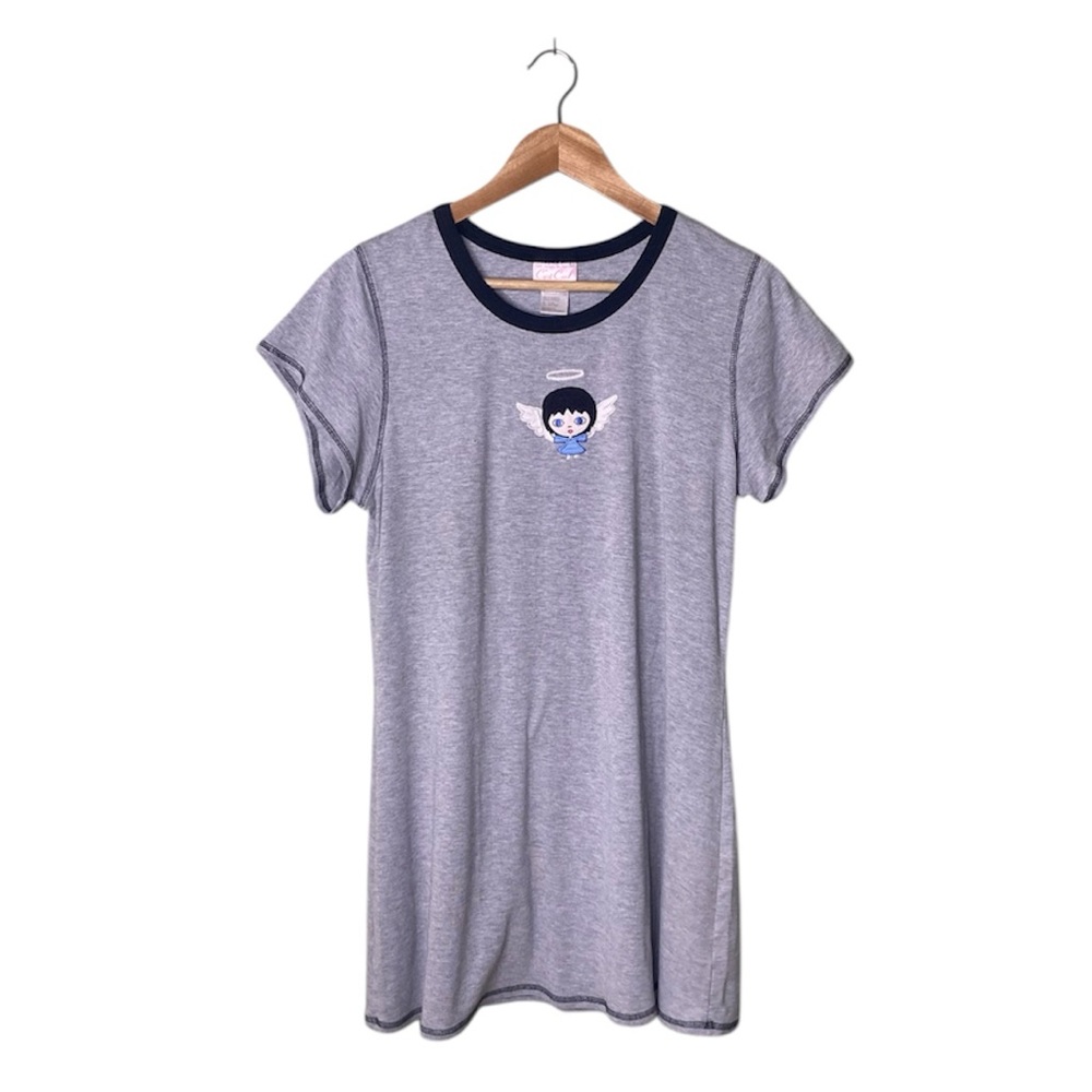 C’est Cool Gray Angel Graphic T-Shirt Dress
